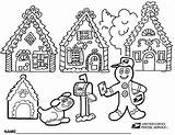 Coloring Gingerbread Pages Christmas House Usps Holiday Stamp Man Printable Office Post Kids Print Village Postal Sheets Color Sheet Simple sketch template