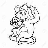 Macaco Colorir Mono Marmoset Monos Imágenes Dibujar Empiecen Empiezan Plátano Comiendo Shareasale sketch template