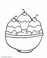 Ice Cream Coloring Pages Bowl Printable Food Sundae Sandwich Color Sheet Sheets Mickey Mouse Big Kids Clipartmag Date Template Popular sketch template