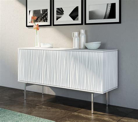 modern white sideboard buffet server grooved cabinet faces smart