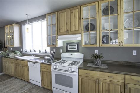 kitchen  wooden cabinets  white appliances