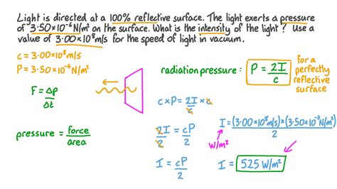 question video calculating  intensity  light required  exert   radiation