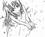 Coloring Manga Opened Hand Girl Wecoloringpage sketch template