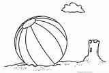 Beach Coloring Ball Pages Sketch Printable Kids sketch template