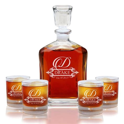 Personalized 5 Piece Whiskey Decanter Set The Best Ts For Men Who