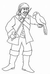 Pirate Coloring Pages Parrot Clipartqueen Printable Print sketch template