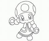 Coloring Toadette Mario Pages Toad Super Popular Library Coloringhome sketch template