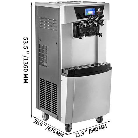 Vevor Commercial Soft Ice Cream Machine 3 Flavors Soft Serve Maker 20