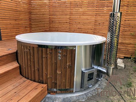 101 Badefass Hot Tube Whirlpool Mit Holzofen Timberin