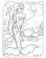 Mermaid Coloring Pages Printable Mermaids Adults Print Pdf Book Arial Popular Coloringhome Books sketch template