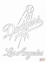 Dodgers Coloring Logo Los Angeles Pages Printable Drawing sketch template