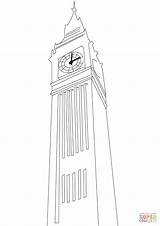 Ben Big Coloring London Pages Clock Tower Drawing Printable Kingdom United Flag England Getdrawings Bridge Supercoloring sketch template