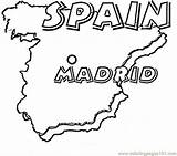 Spain Coloring Pages Flag Map sketch template