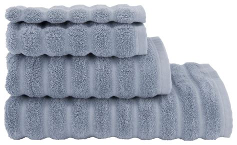 handdoek  streep zware kwaliteit ijsblauw hema