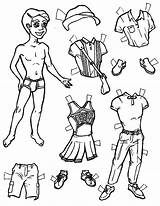 Coloring Paper Doll Dress Boy Pages Barbie People Getdrawings sketch template