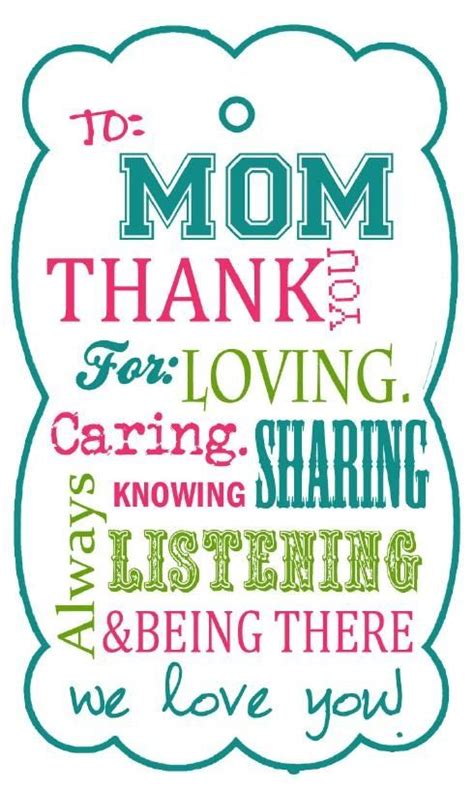 mothers day gift tag mothers day mom day mothers day printables