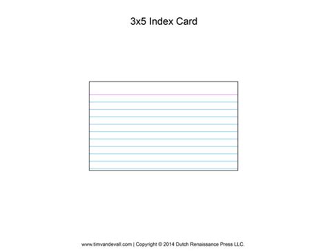 printable  index card template