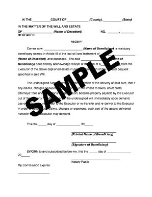 beneficiary receipt  distribution form fill   sign printable
