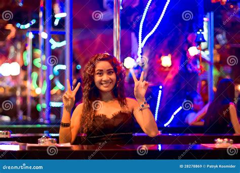 Thai Woman On The Bar In The Nightclub Of Patong Editorial Stock Image