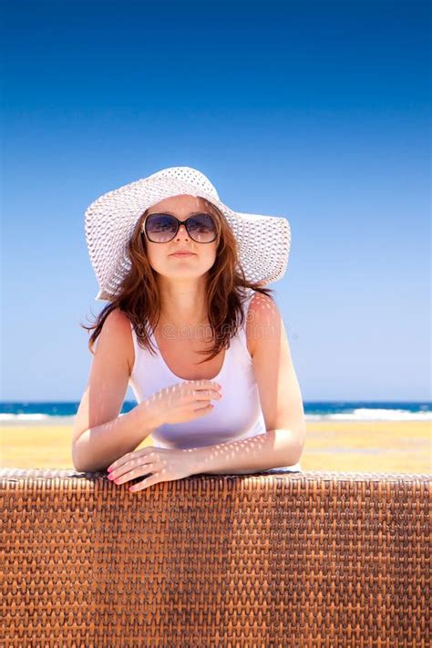 young woman  vacation stock image image  relax tropical