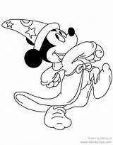 Mickey Mouse Fantasia Coloring Pages Sorcerer Disneyclips Printable Funstuff Template sketch template
