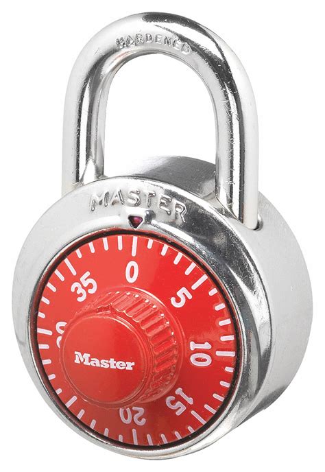 master lock combination padlock single preset front dial location horizontal shackle