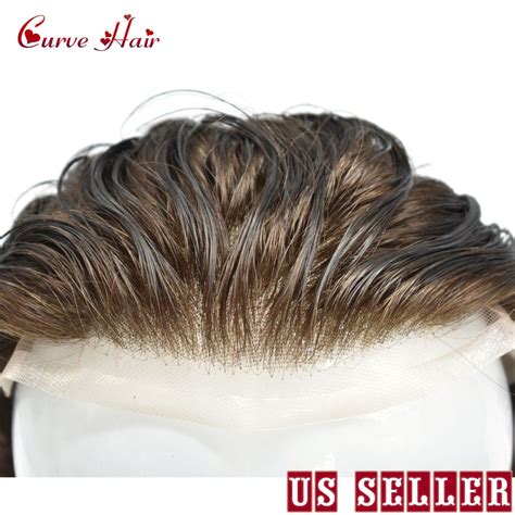 French Lace Front Mens Toupee Natural Hair Line Breathable Hairpiece