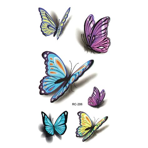 colorful butterfly 3d temporary tattoo body art flash tattoo stickers