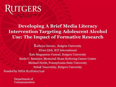 department  communication developing   media literacy intervention targeting adolescent