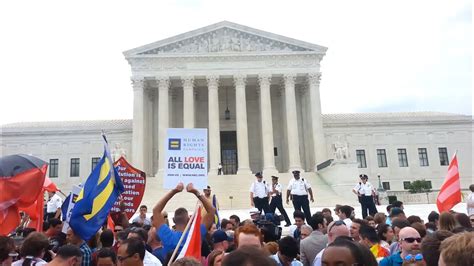 same sex marriage supporters celebrate outside supreme court after