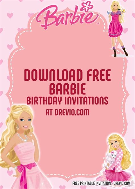 Free Printable Barbie Birthday Invitation Templates Download Hundreds