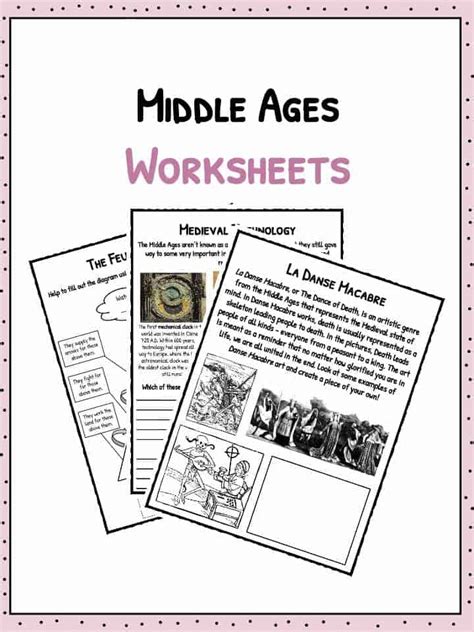 middle ages facts information worksheets study resources