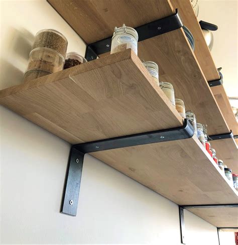 equerre en metal pour etagere murale  mm en bois industriel acier