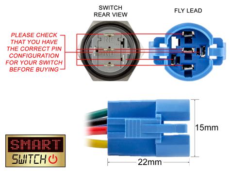 mm fly lead connector  smartswitch spst mm angel eye led halo buttons ebay