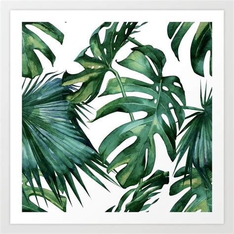 simply island palm leaves art print palm leaf art palm leaves print