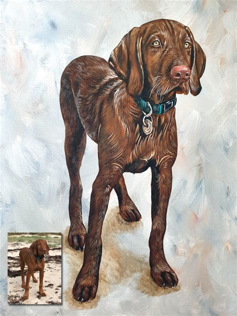 acrylic full body dog portrait commission hand drawn portraits