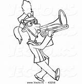 Marching Trombone Band Cartoon Coloring Playing Girl Vector Pages Outline Drawing Printable Getdrawings Leishman Ron Royalty Powered Results sketch template