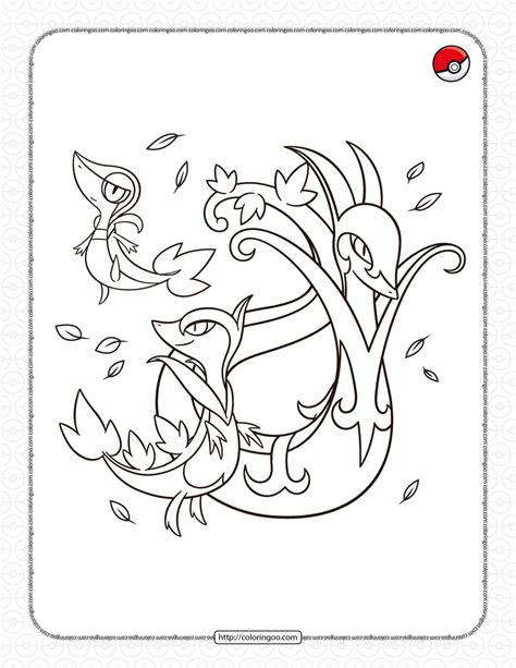 grass type pokemon  coloring page