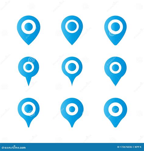 location pin blue mapping pin vector icon blue pins drop pin stock vector illustration