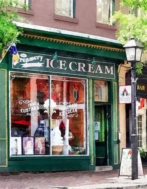 a nice little shop on a hot summers day ice cream parlor old
