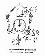 Coloring Nursery Rhymes Hickory Dickory Dock Pages Rhyme Clipart Quiz Bluebonkers Colouring Children Sheets Clock Printable Mouse Kids Goose Mother sketch template