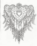 Catcher Dream Coloring Pages Dreamcatcher Printable Heart Drawing Adults Simple Mandala Adult Print Tattoo Getdrawings Drawn Color Getcolorings Description Lovely sketch template