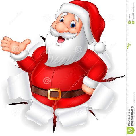 Cartoon Funny Santa Claus Presenting Stock Illustration