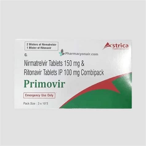 primovir combipack nirmatrelvir mg ritonavir mg ziverdo kit