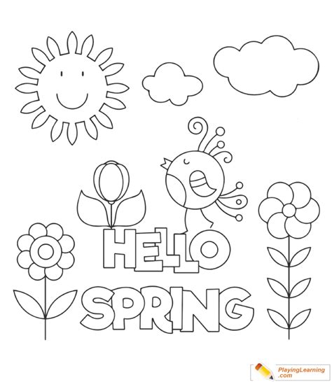 printable spring coloring pages kids sketch coloring page