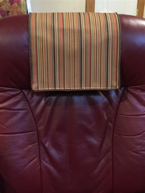 recliner chair headrest cover striped brown  chairflair  etsy