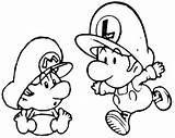 Coloring Mario Luigi Pages Baby Popular sketch template