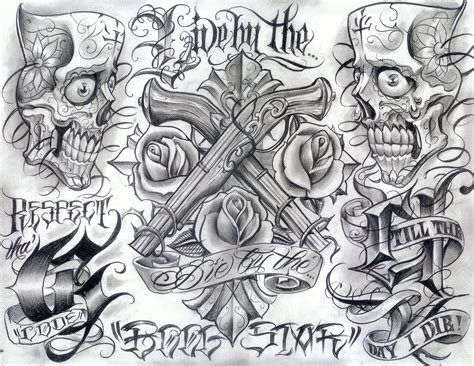 chicano tattoo flash sheet images   finder