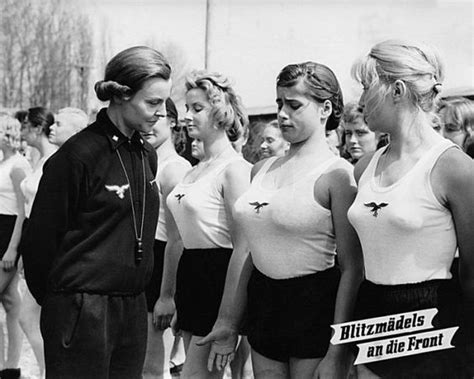strange wwii pictures german women lineup for inspection by female gym teacher health and