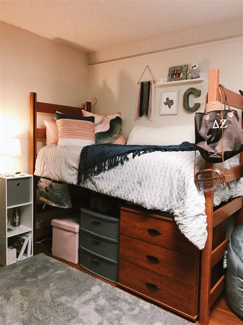 College Dorm Room Texas Aandm University Pink Gray Dream Dorm Room